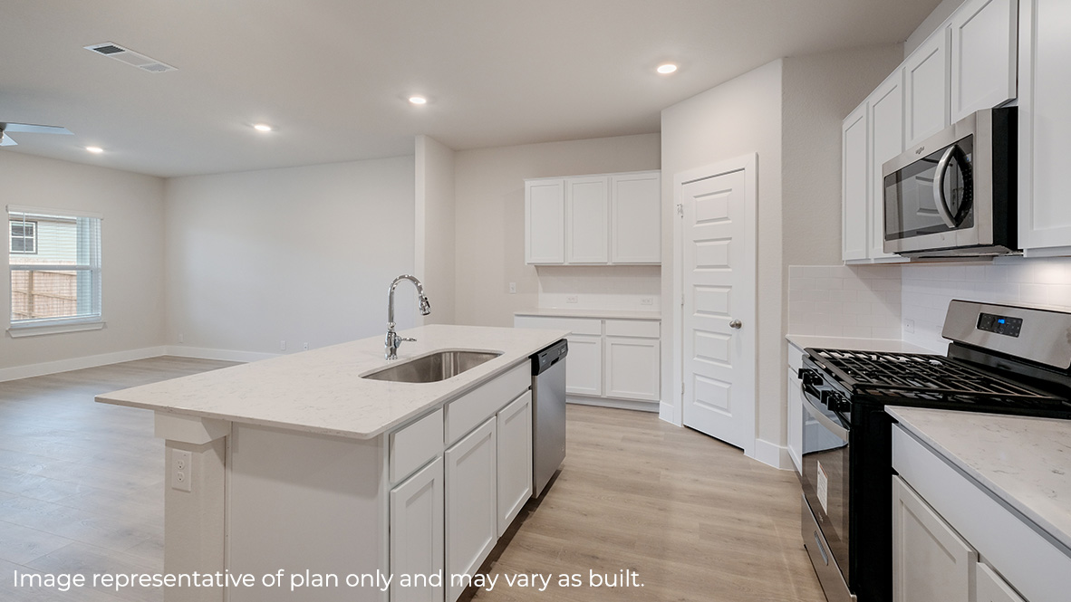 kitchen in open-concept floor plan