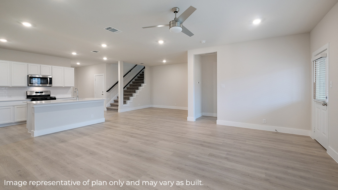 open living room with windows