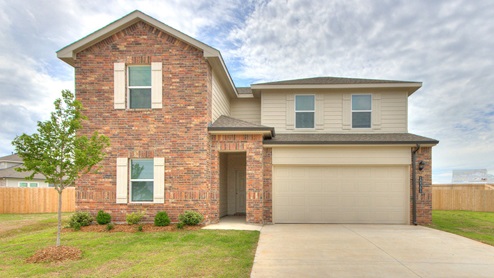 two story exterior with brick