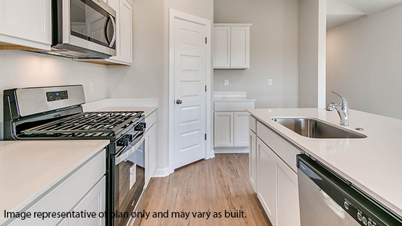 Kitchen with stainless steel appliances