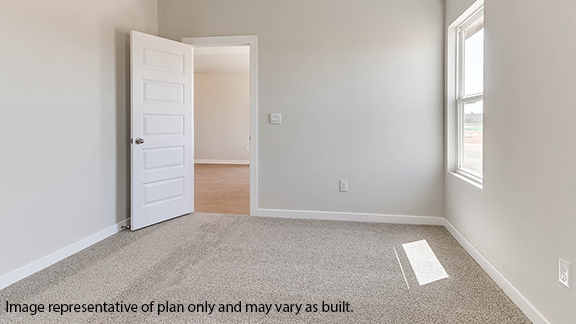 Primary bedroom with carpet and window