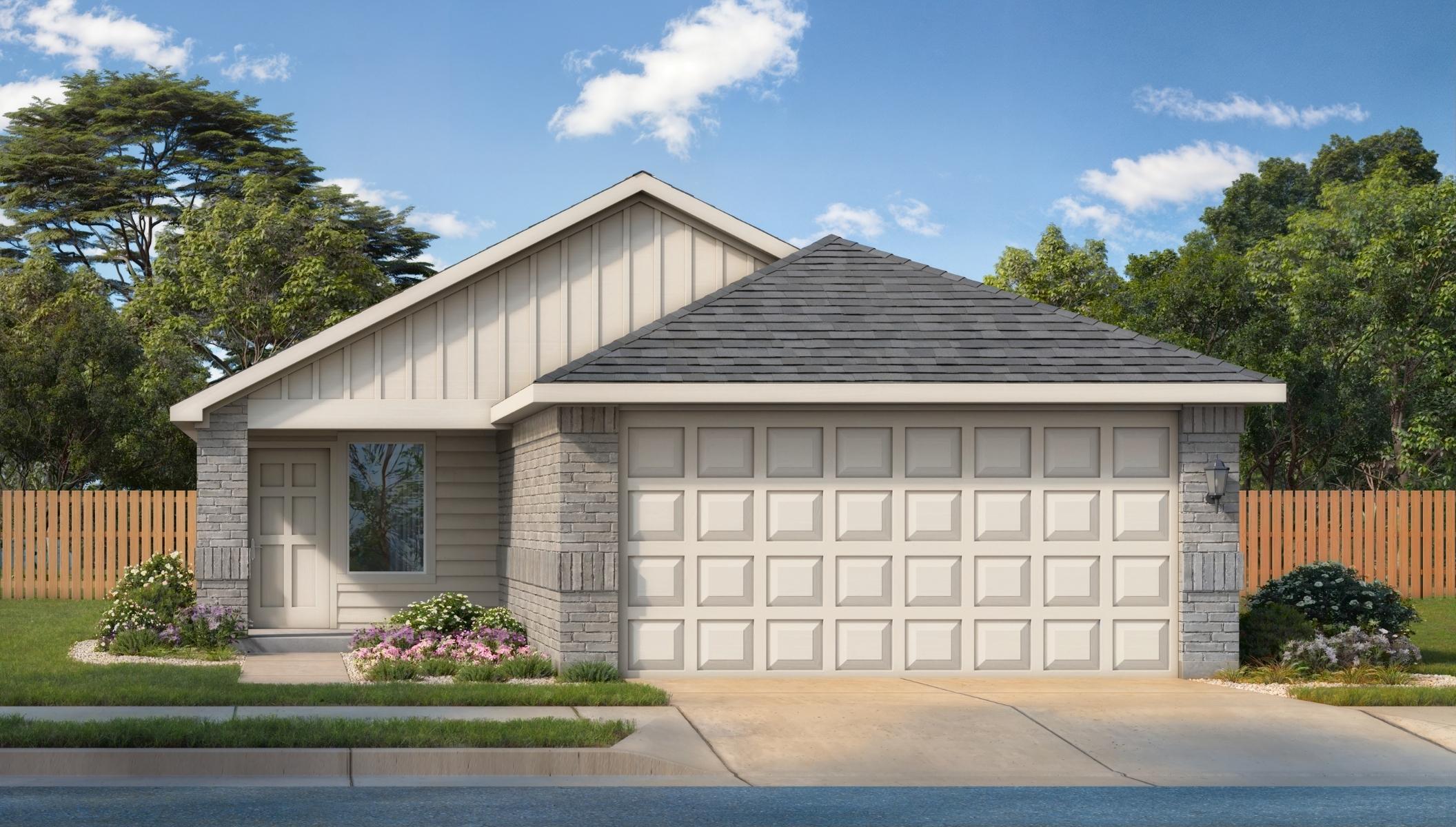 New home rendering of single story floor plan