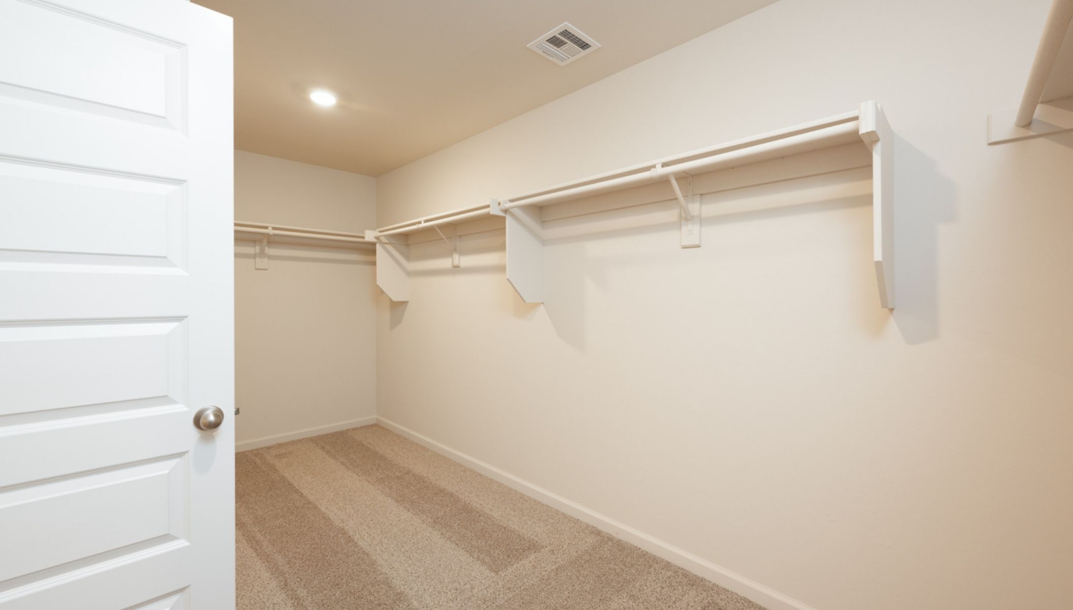 primary closet with rods