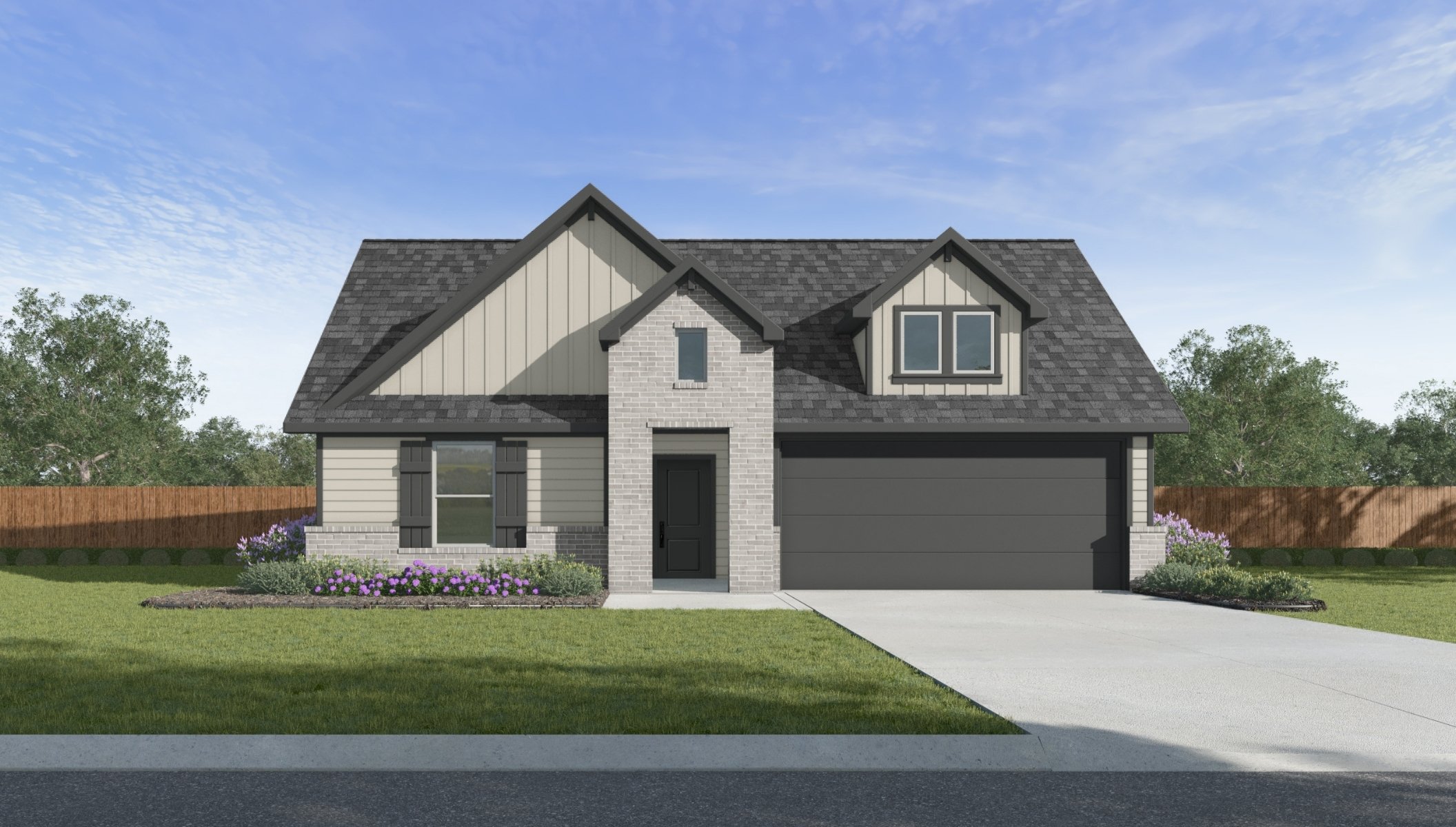 Single story home with a two-car garage