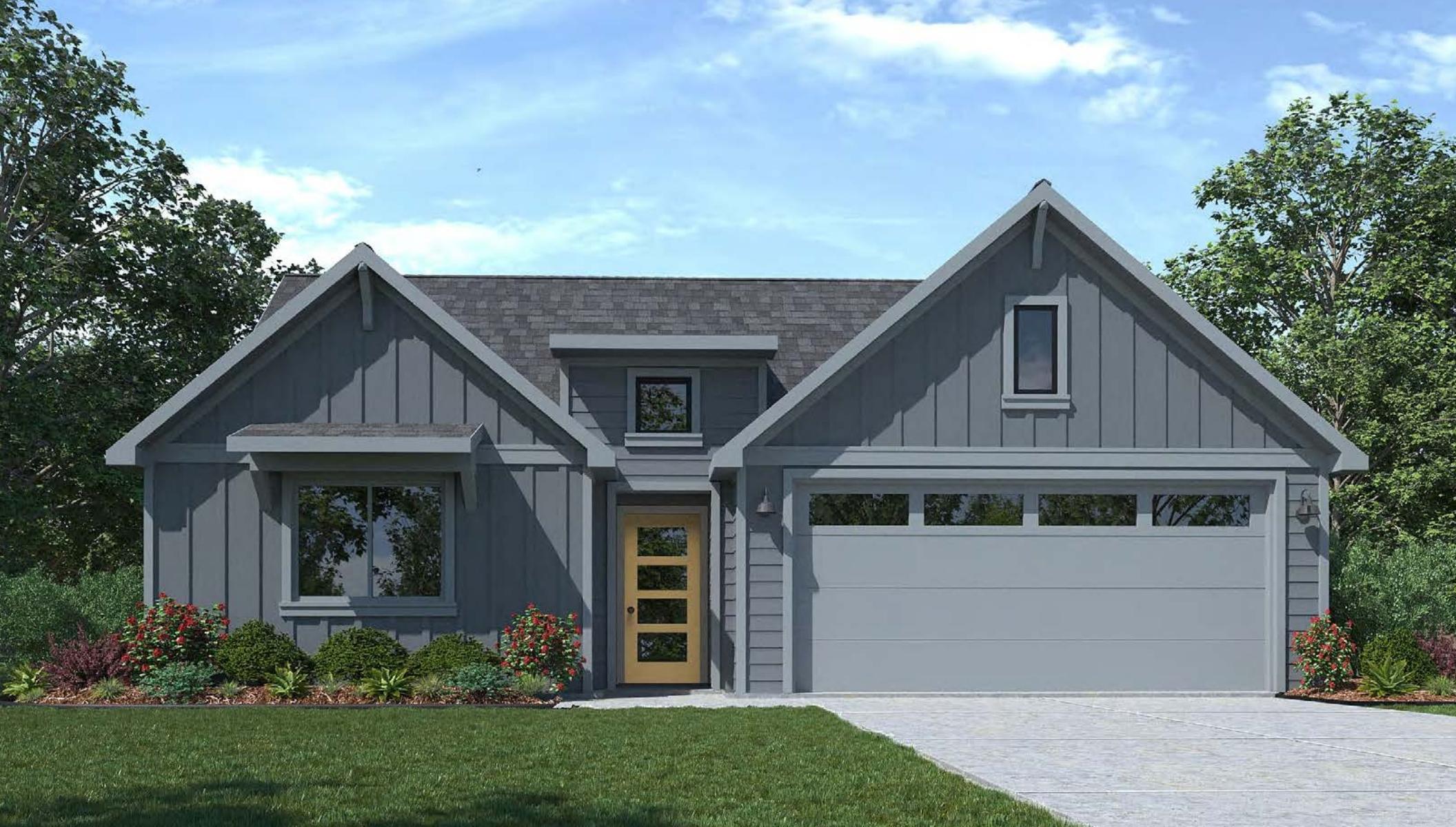 Single story home with brick