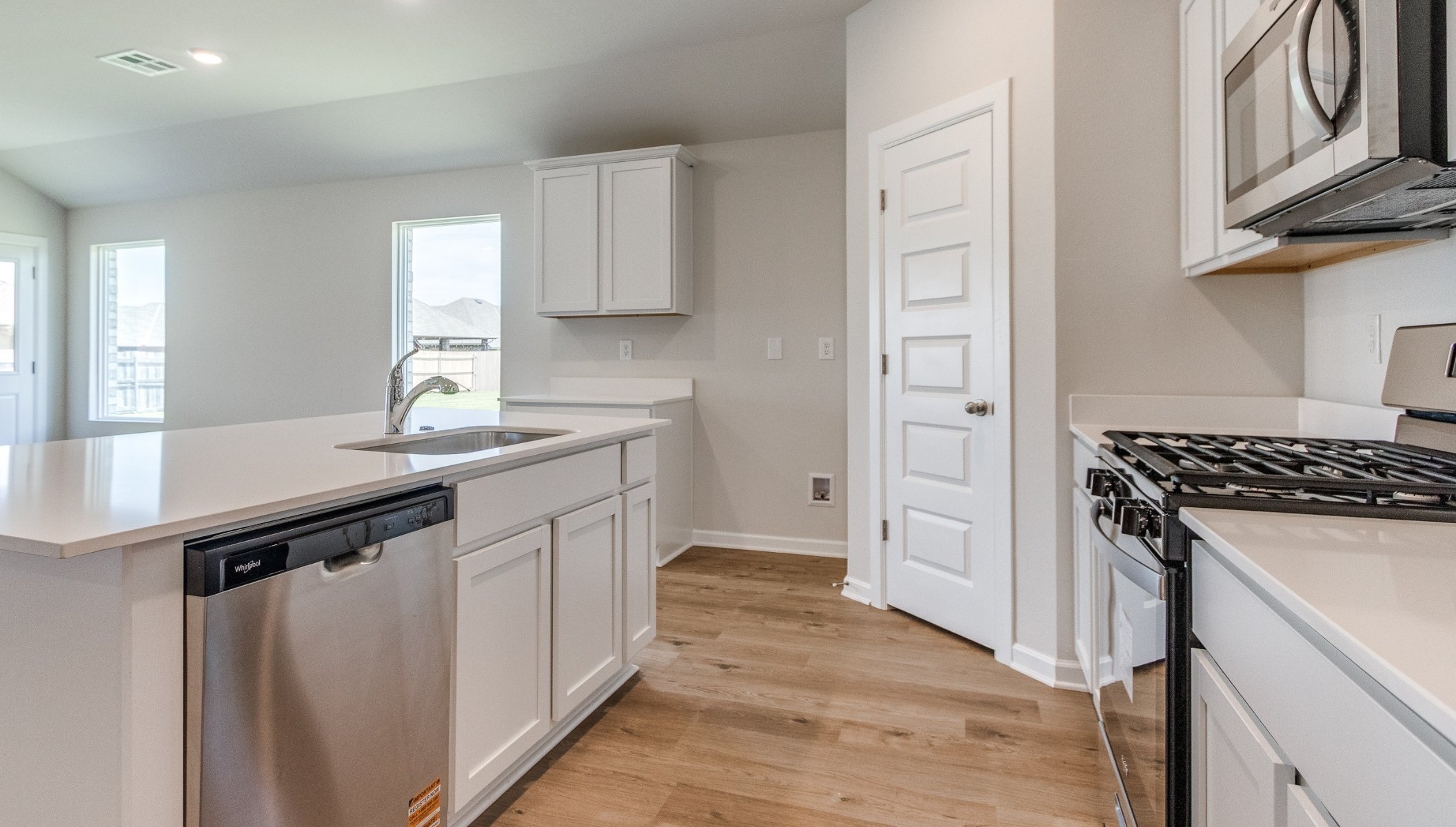 spacious kitchen with island
