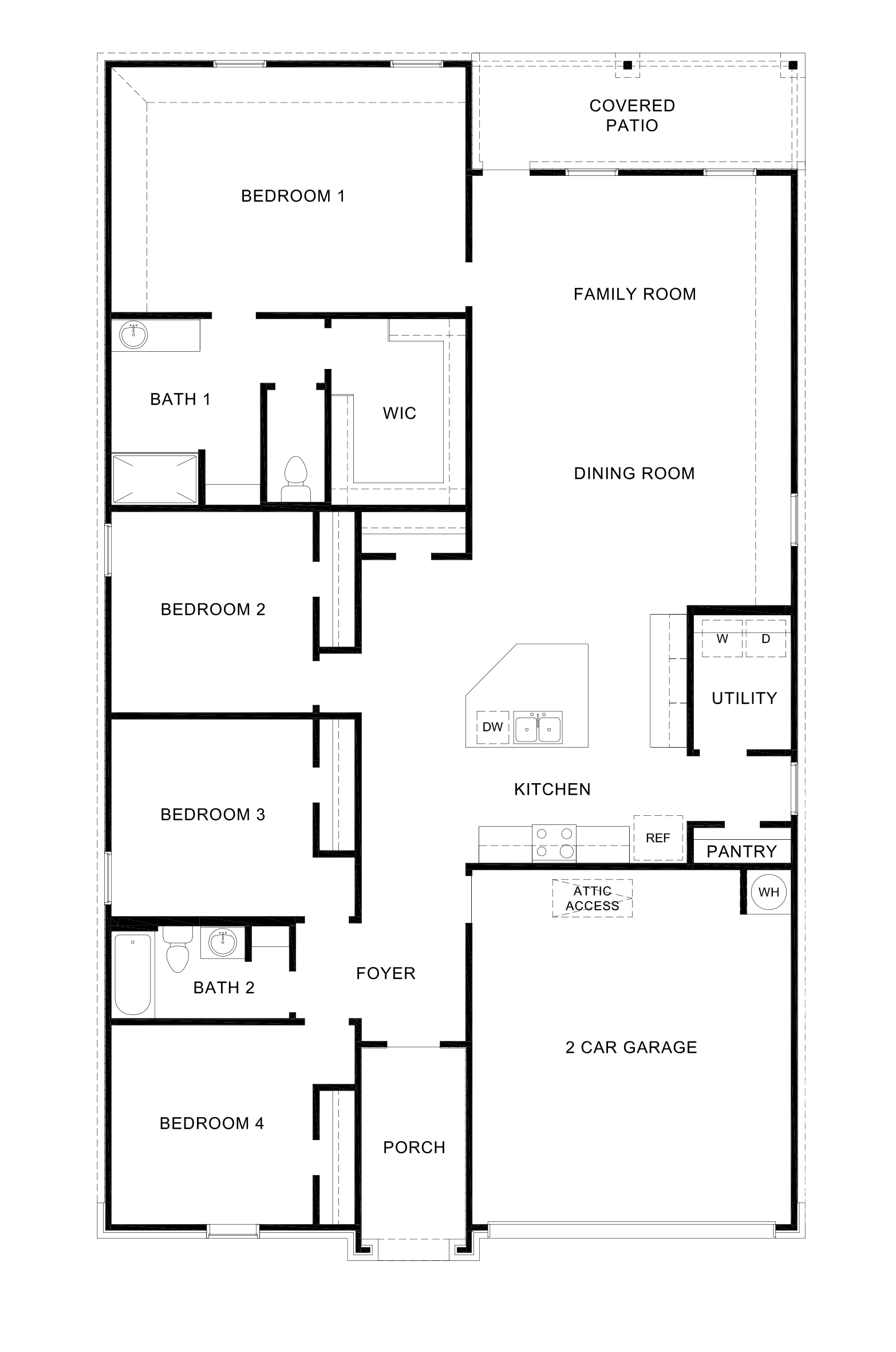 4 bed, 2 bath kingston floorplan