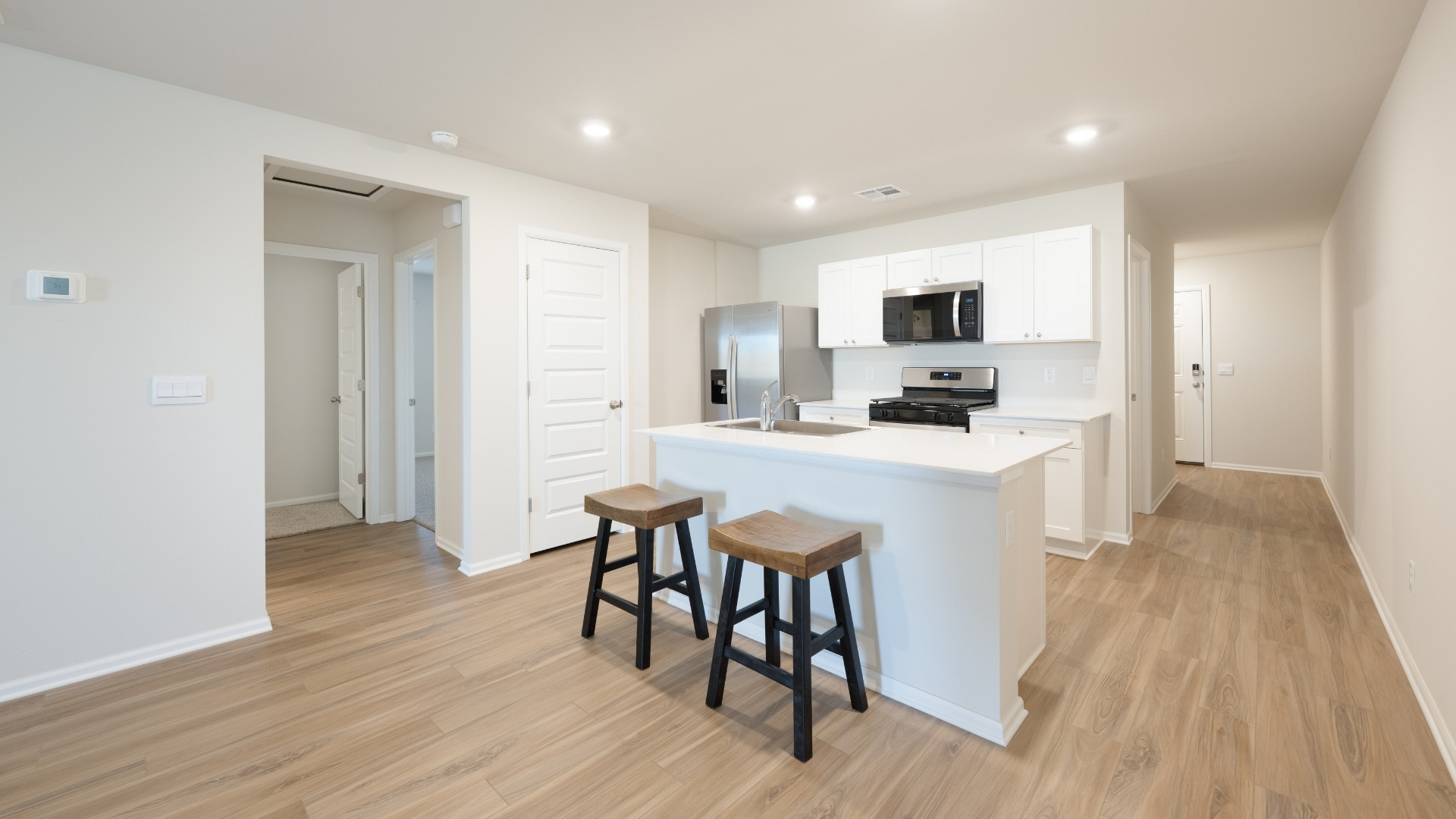 kitchen in open-concept floor plan