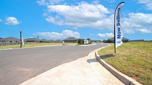 Entry with feather flags