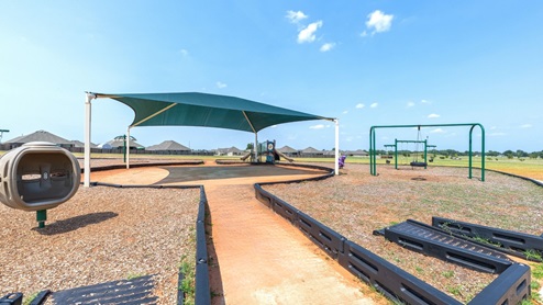 Green and white playground
