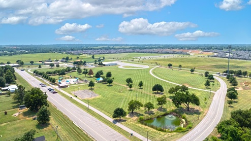 Aerial shot of park