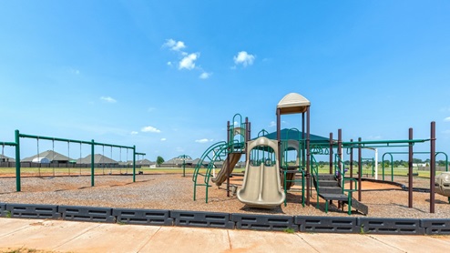 Green and white playground