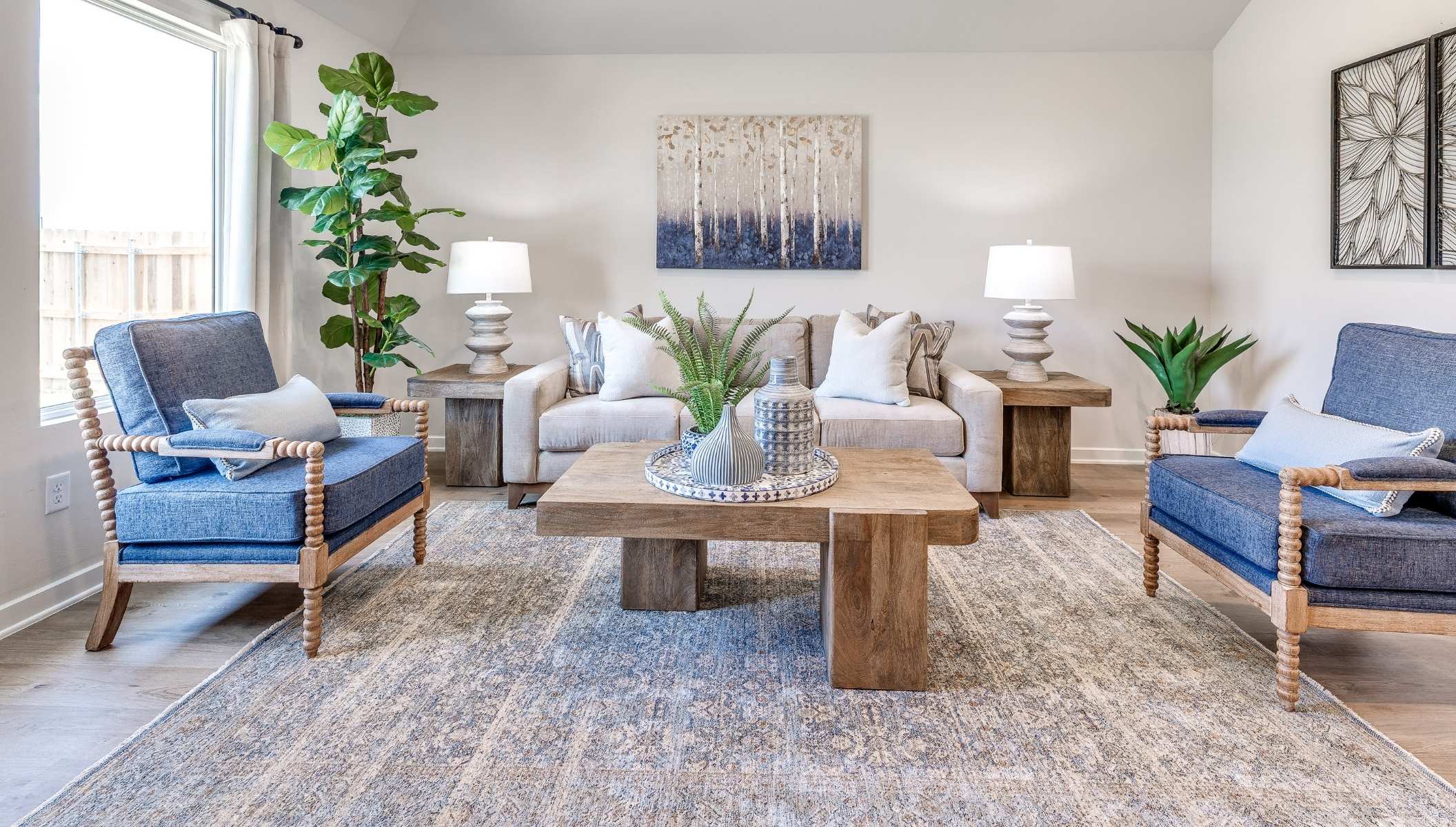 living area with large windows