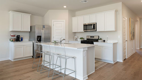 kitchen in open-concept floor plan