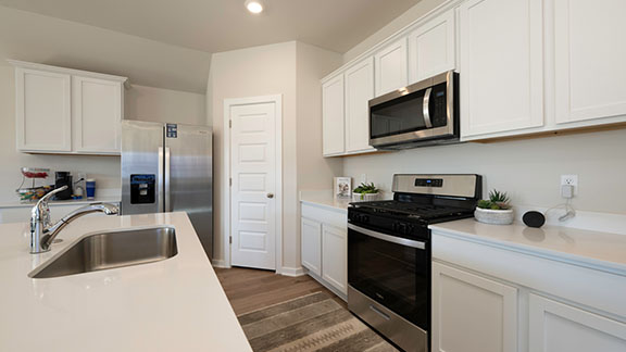kitchen in open-concept floor plan