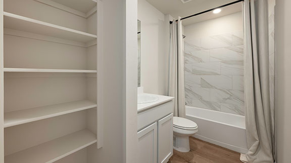 secondary batrhroom with storage