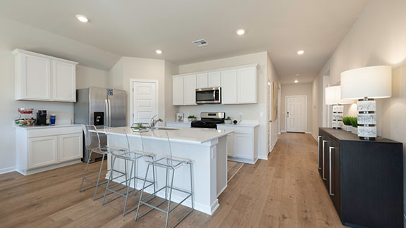 kitchen in open-concept floor plan