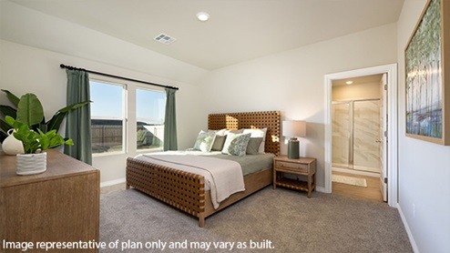 Introducing the Elgin floor plan. The Justin floor plan offers a single-story layout with 4 bedrooms, 2 baths, and an expansive 1831 square feet of living space, catering to the needs of modern families. From the outside, admire the traditional brick or brick and rock exterior, boasting stunning curb appeal that sets the stage for a warm welcome. Step inside to discover an inviting open concept layout, featuring painted white shaker-style cabinets, quartz countertops, and stainless steel appliances, including a gas range, creating a culinary haven that overlooks the dining area and spacious living room. Gather with loved ones in the large central family room, perfect for entertaining or simply unwinding after a long day. Retreat to the comfort of the bedrooms, with plush carpeting enhancing coziness, while the main living areas and halls showcase durable luxury vinyl wood flooring, marrying style with practicality. Indulge in the luxury of the primary suite, complete with a dual vanity, huge walk-in closet, separate water closet, and a large walk-in shower, offering a serene sanctuary for relaxation. Plus, enjoy the convenience of smart home features included in every Elgin floor plan.