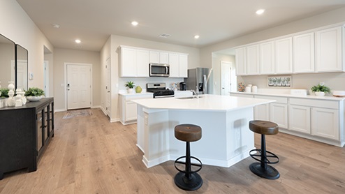 Single-story home with a two-car garage., New home in Oklahoma City