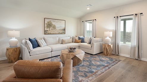 Single-story home with a two-car garage., New home in Oklahoma City