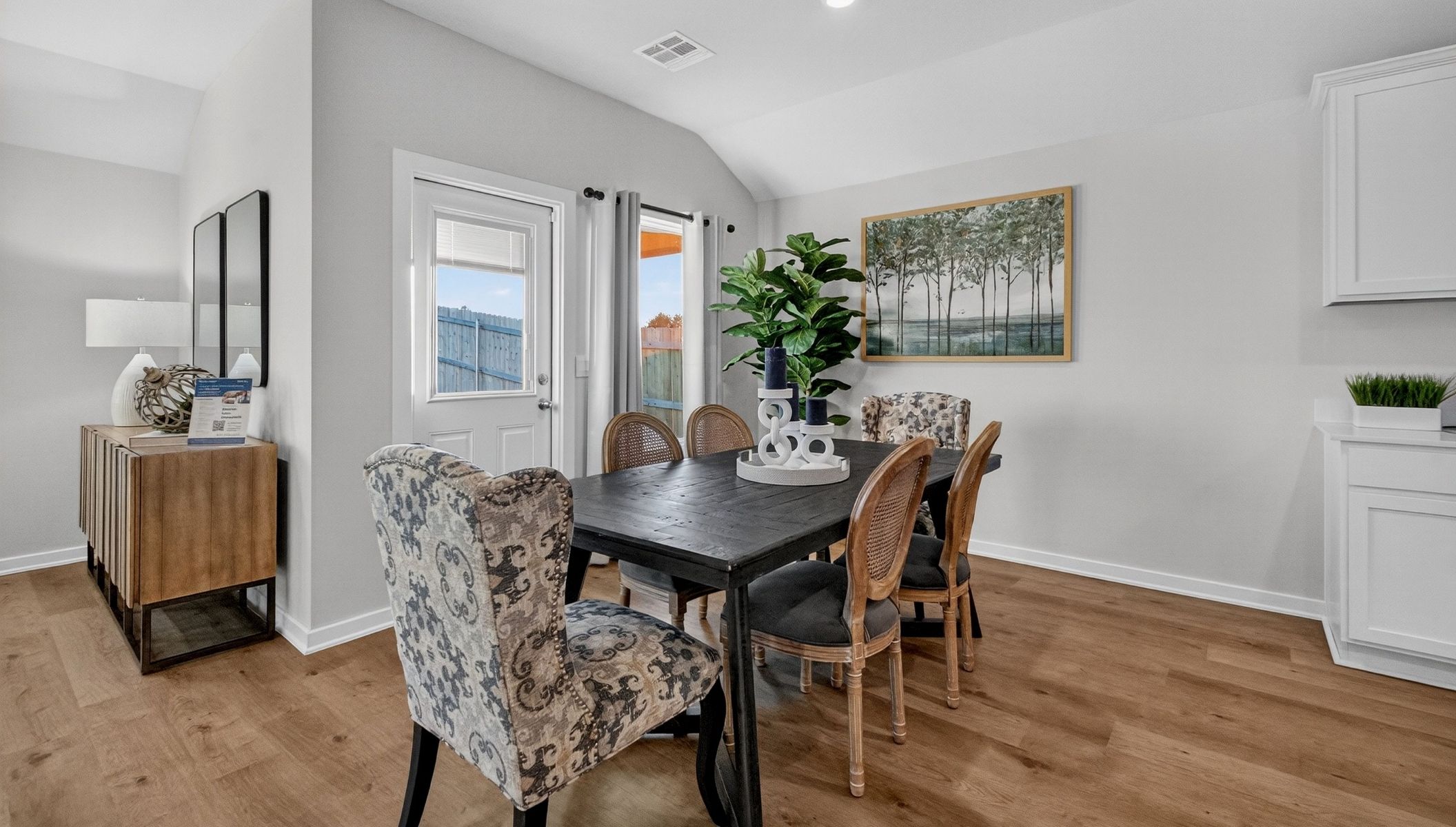 dining area and patio door