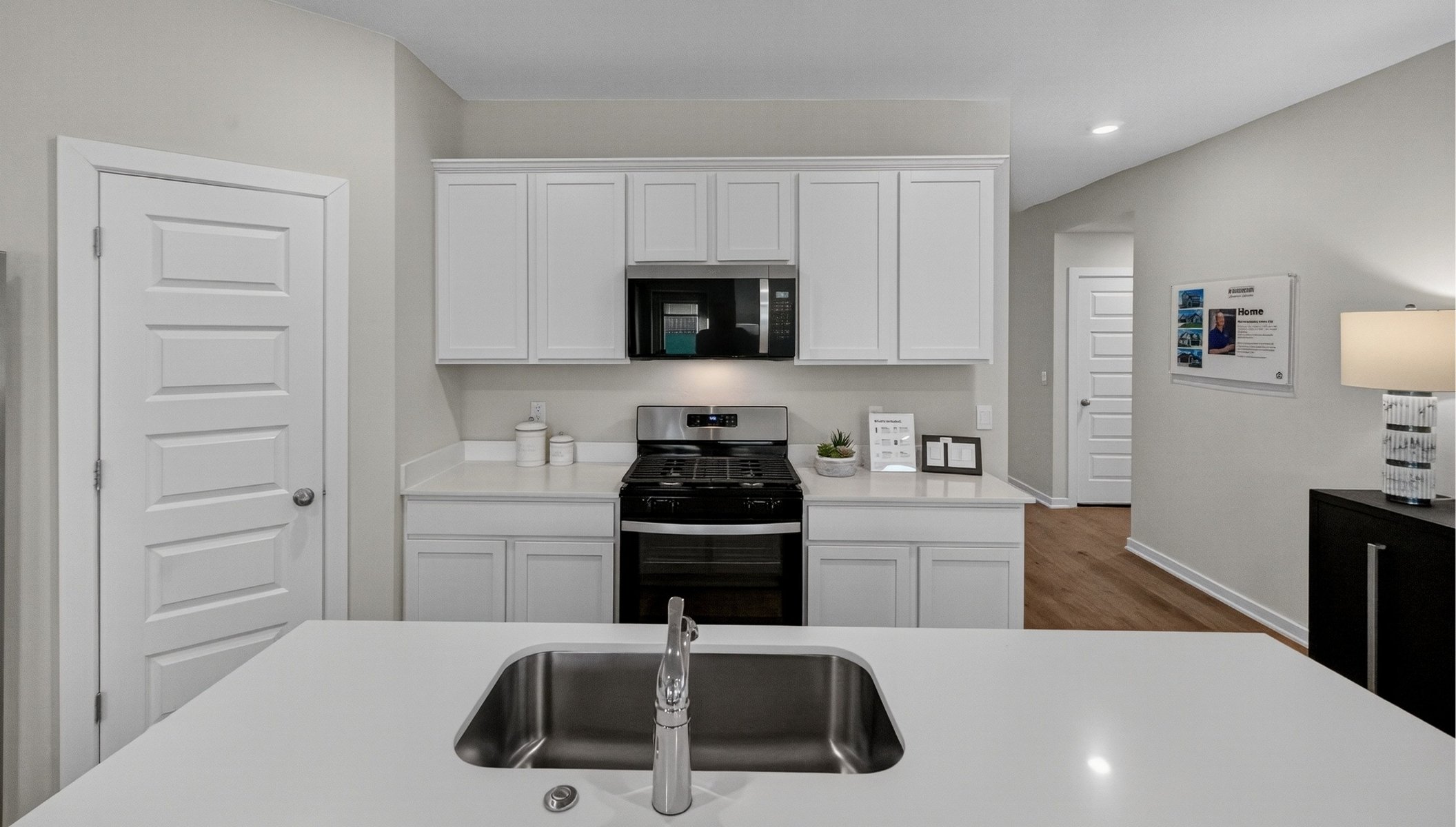 kitchen with painted cabinets