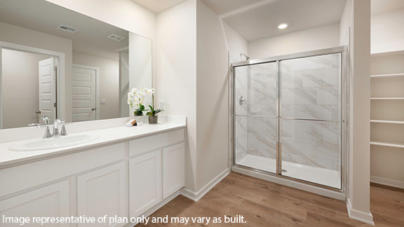 Primary bathroom with enclosed shower