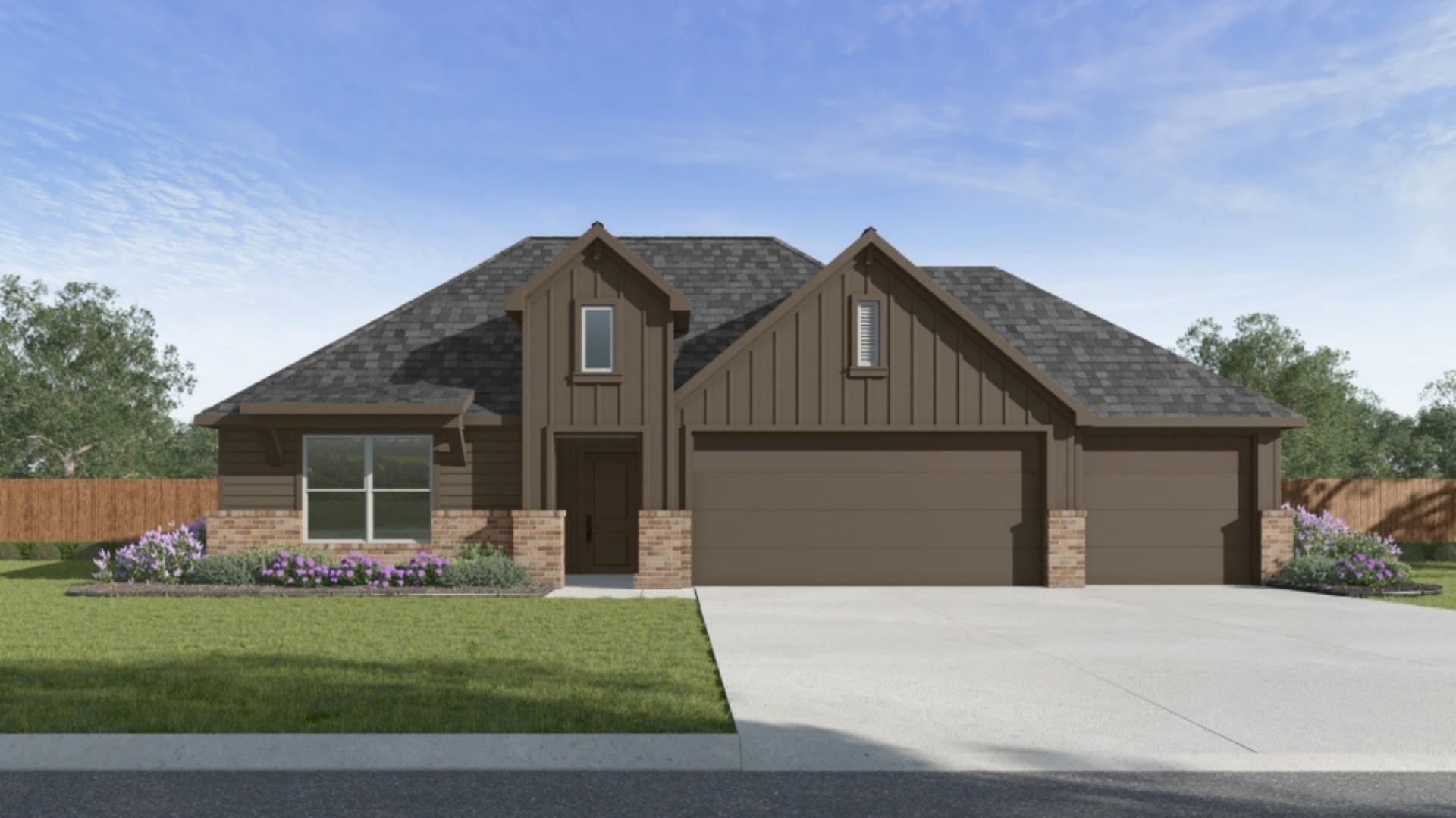 3-car garage rendering of Kingston