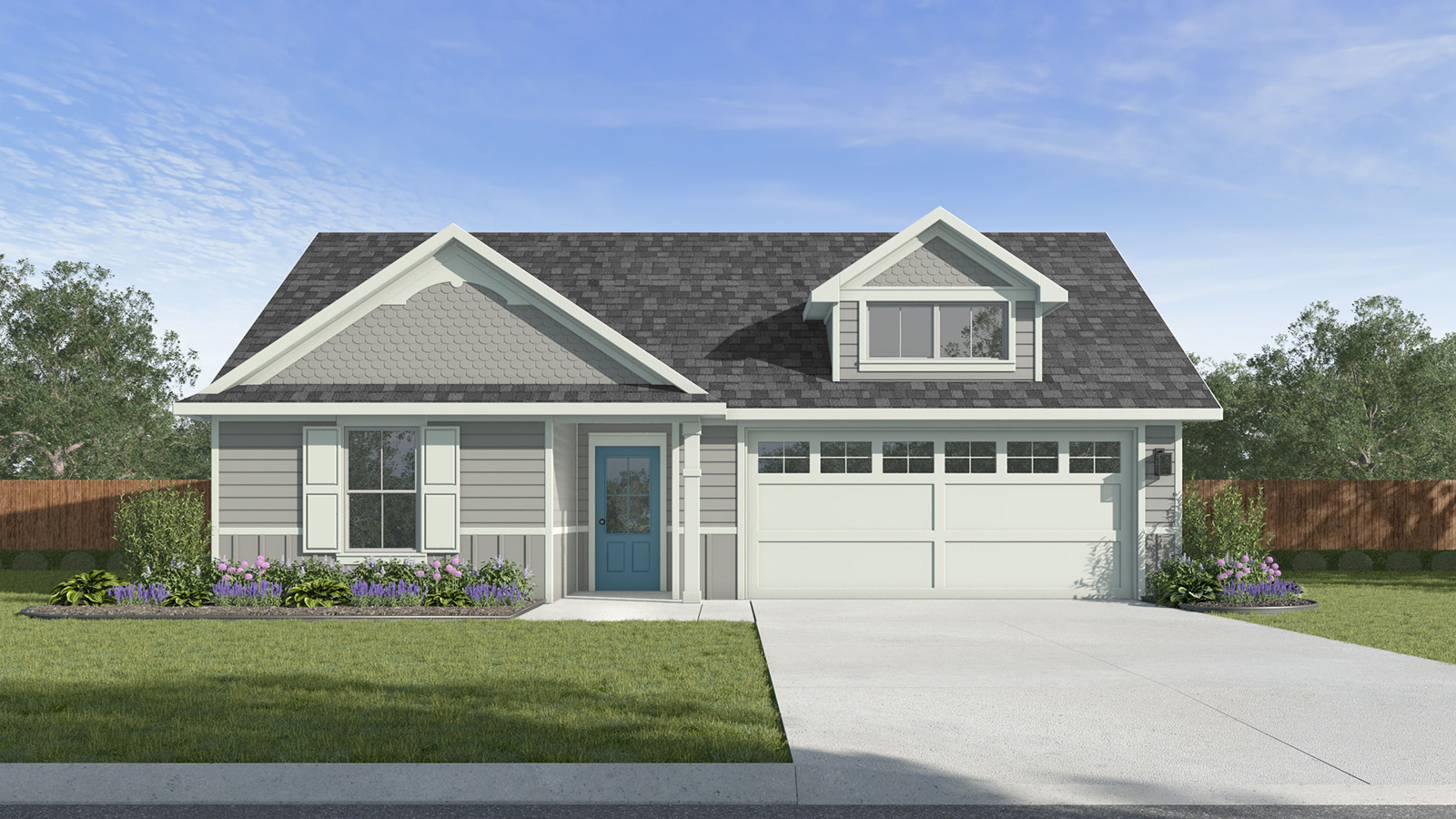 exterior with siding and dormer