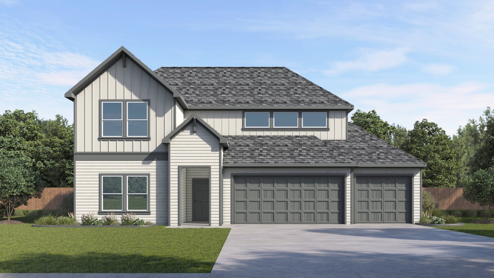 two story home rendering with siding