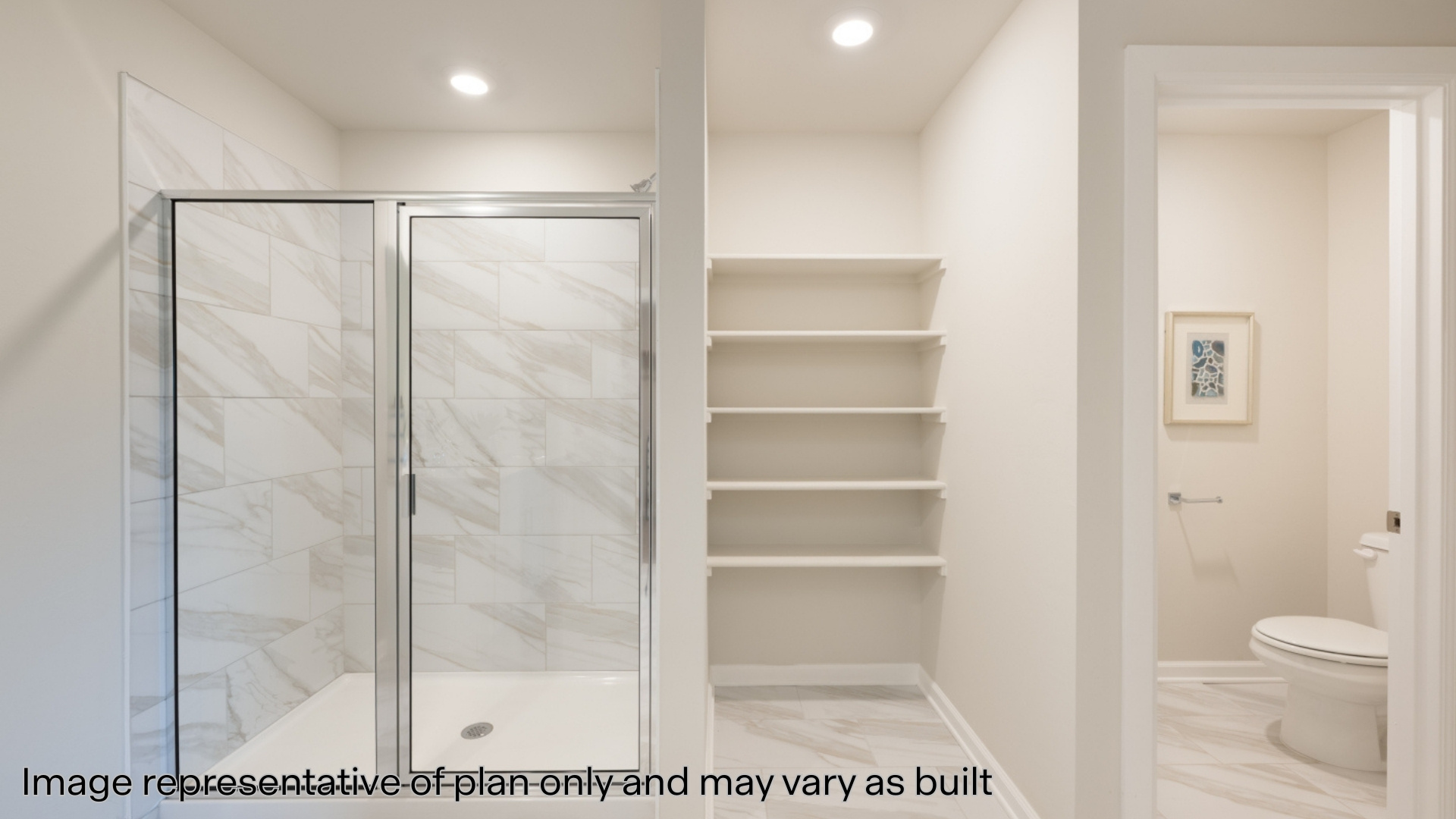 Primary bathroom with enclosed shower