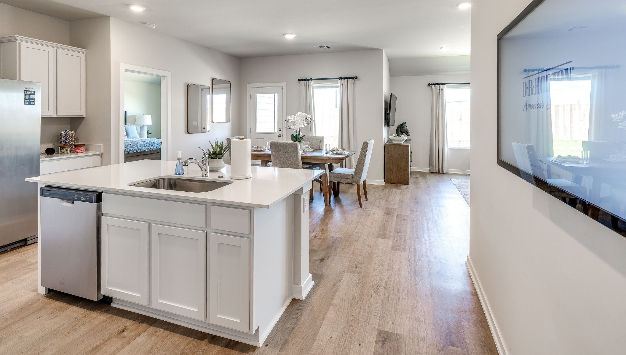 kitchen in open-concept floor plan