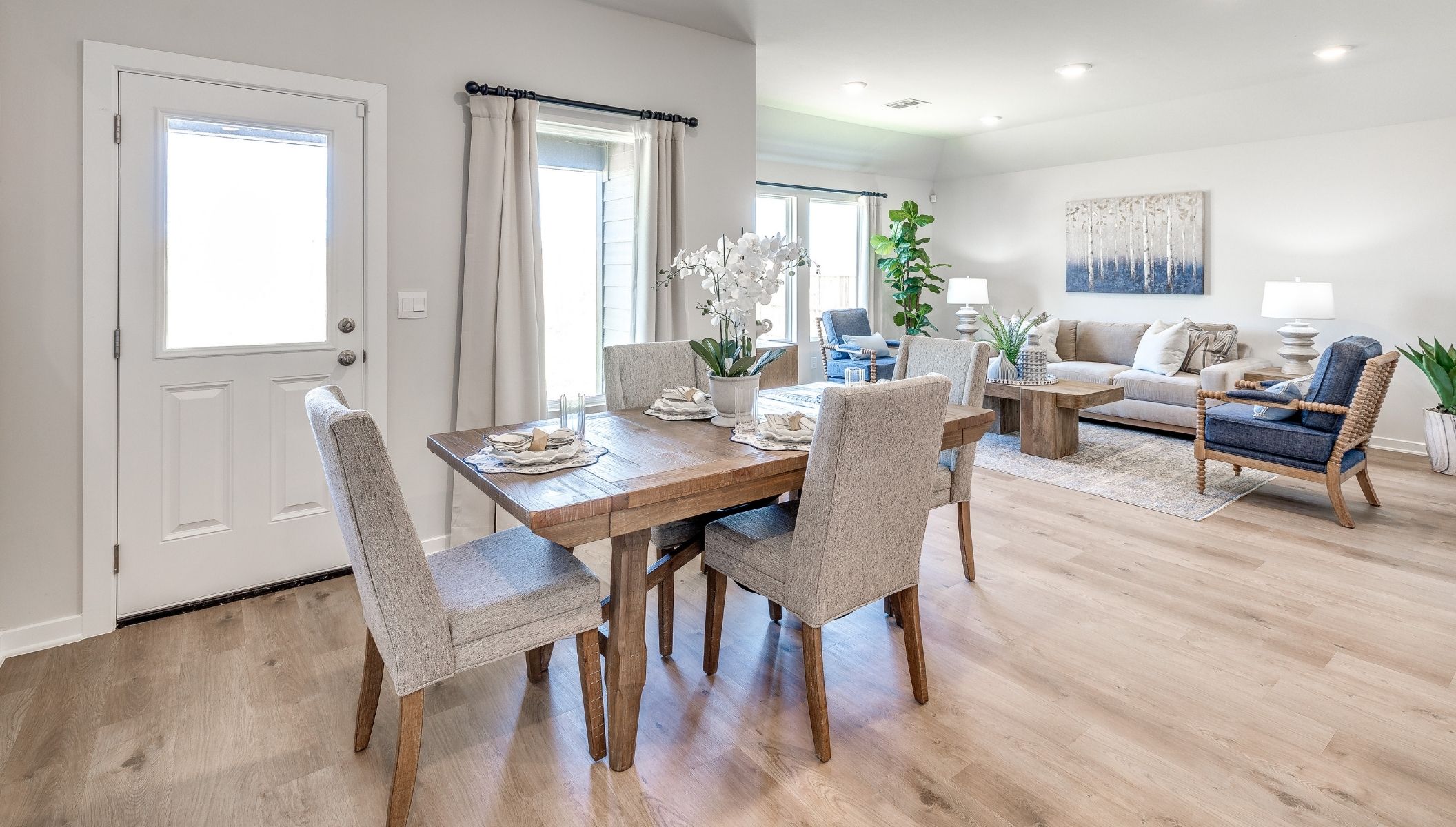 dining area next to window and back door