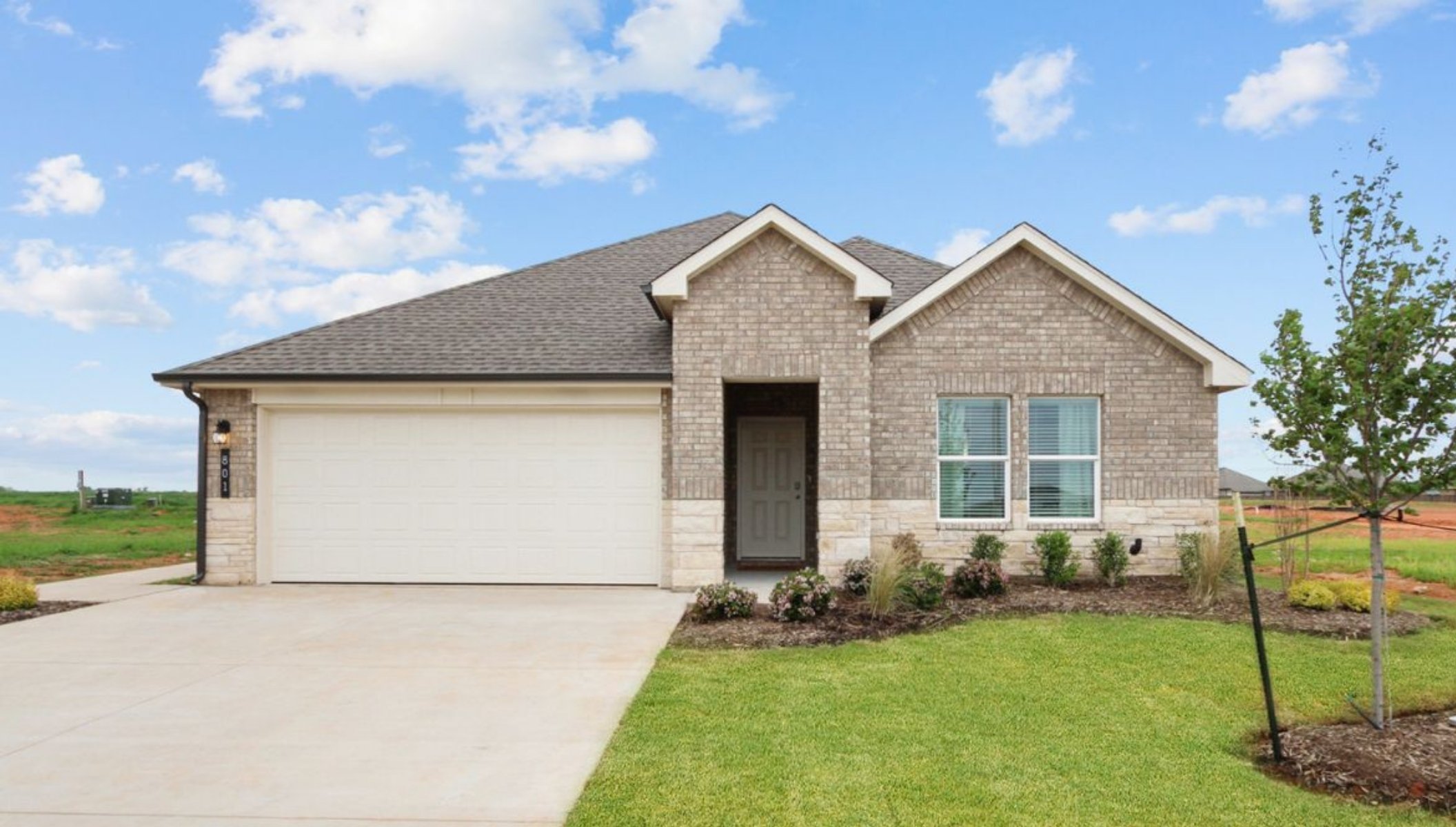 Single story home with a two-car garage
