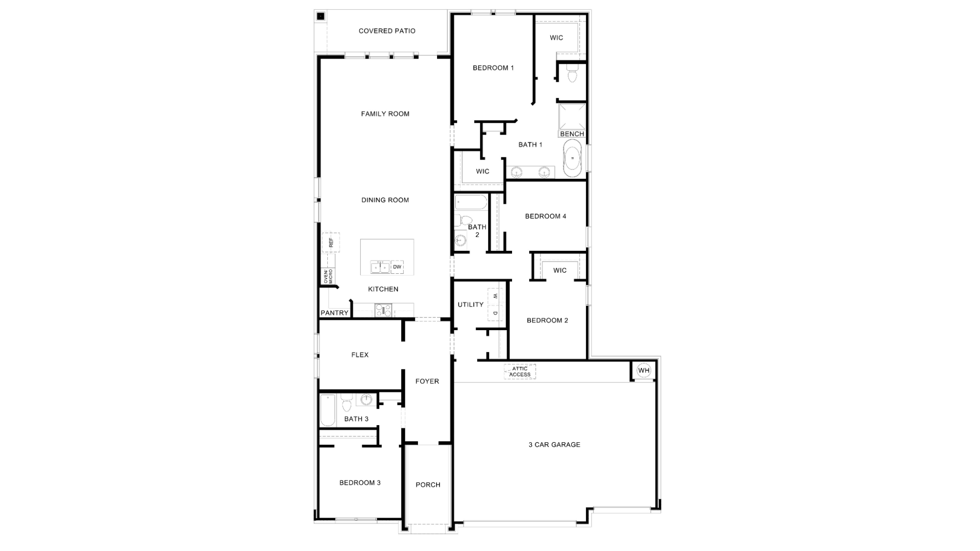single story home floor plan
