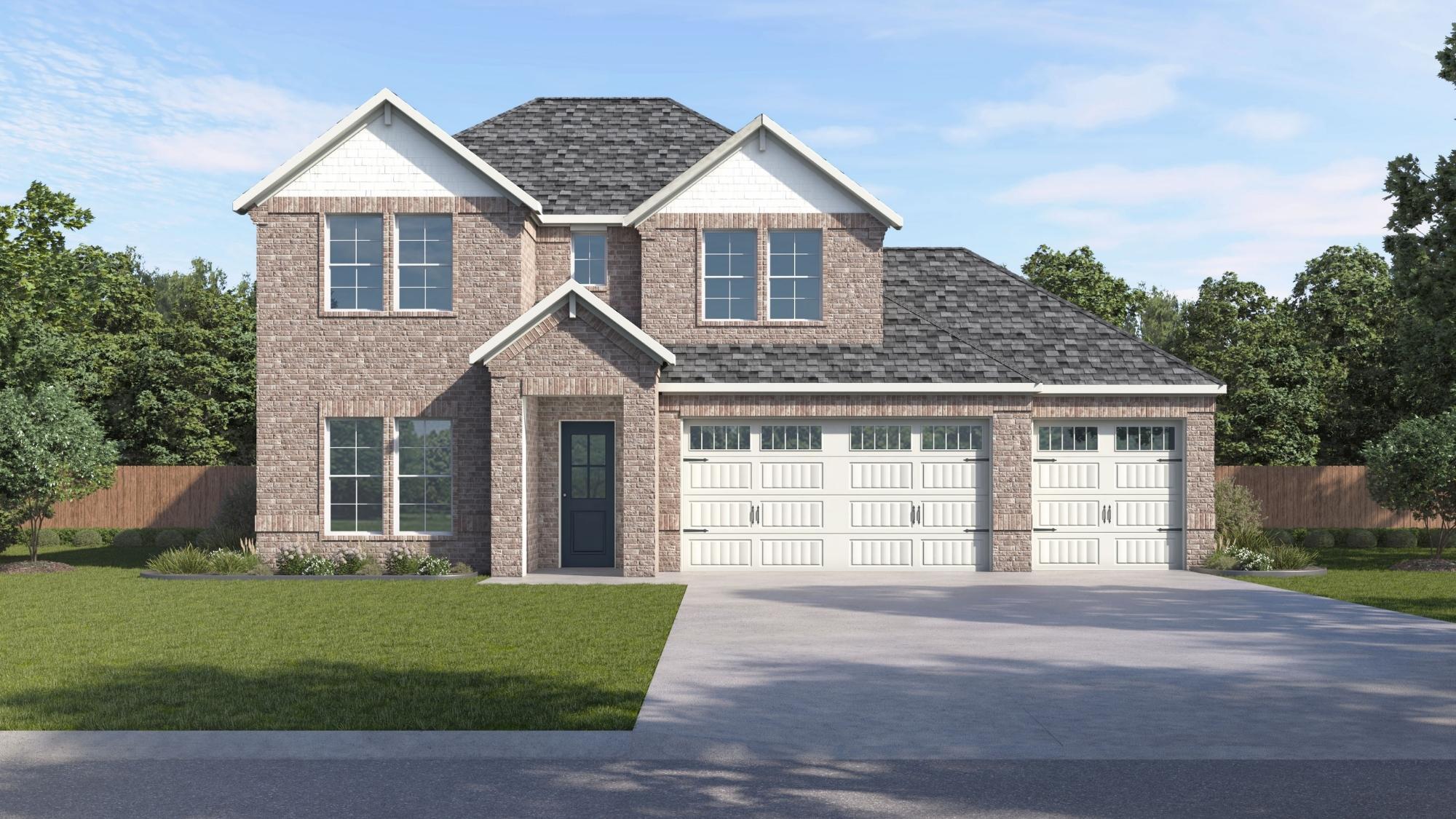 Two story home rendering with brick