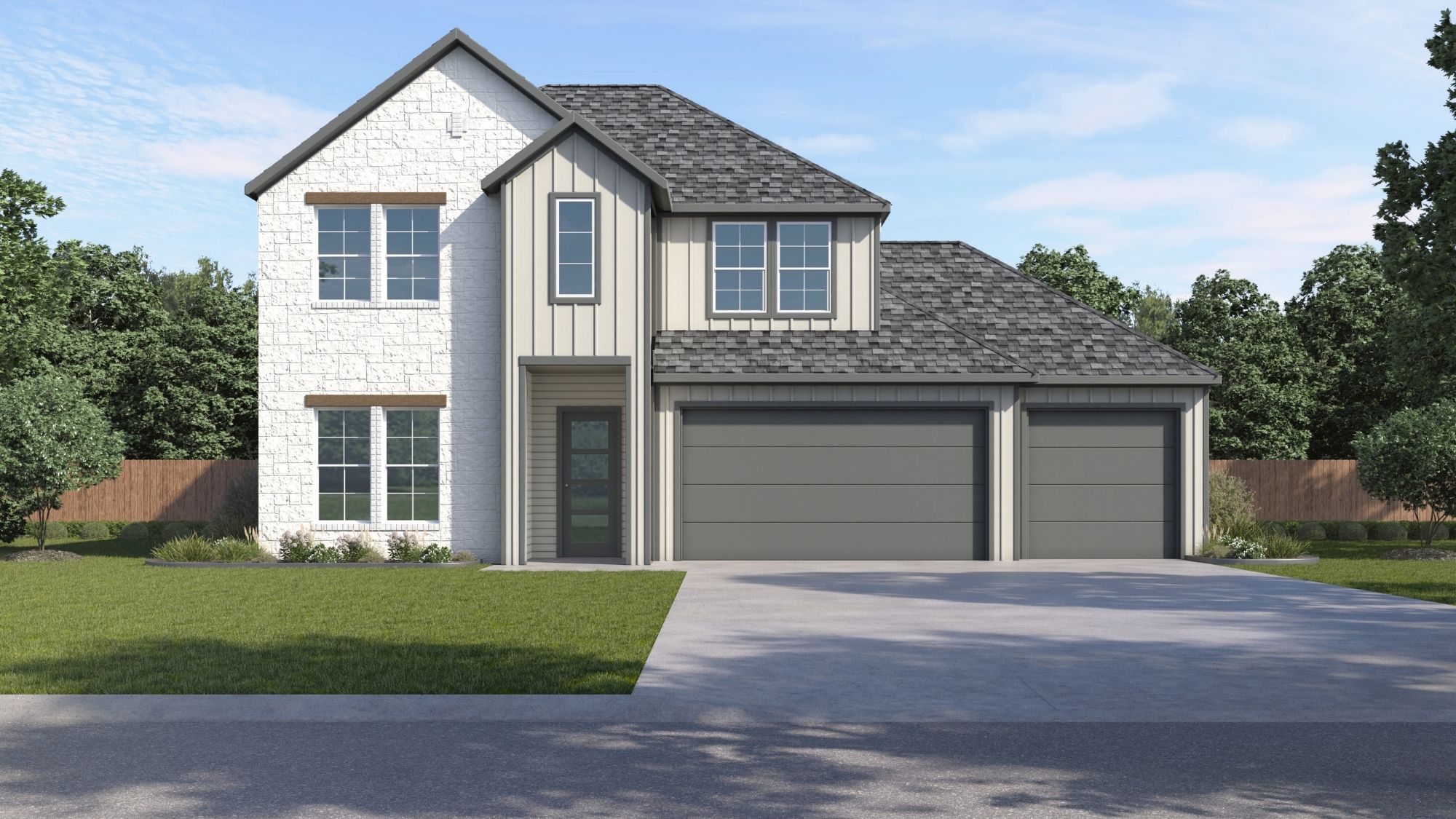 two story home rendering with siding