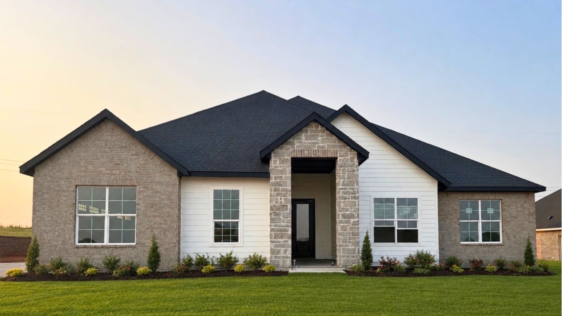 exterior with siding and brick