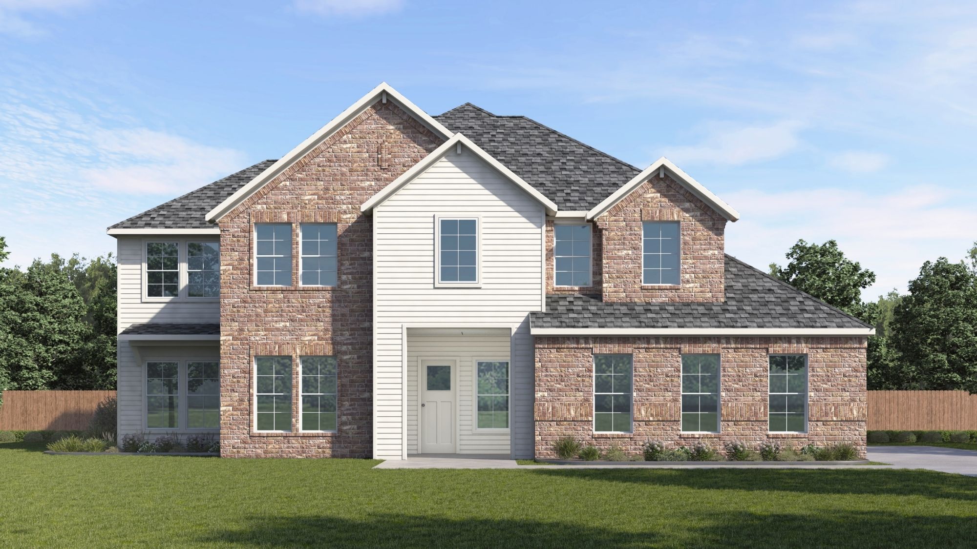 two story exterior with brick and siding