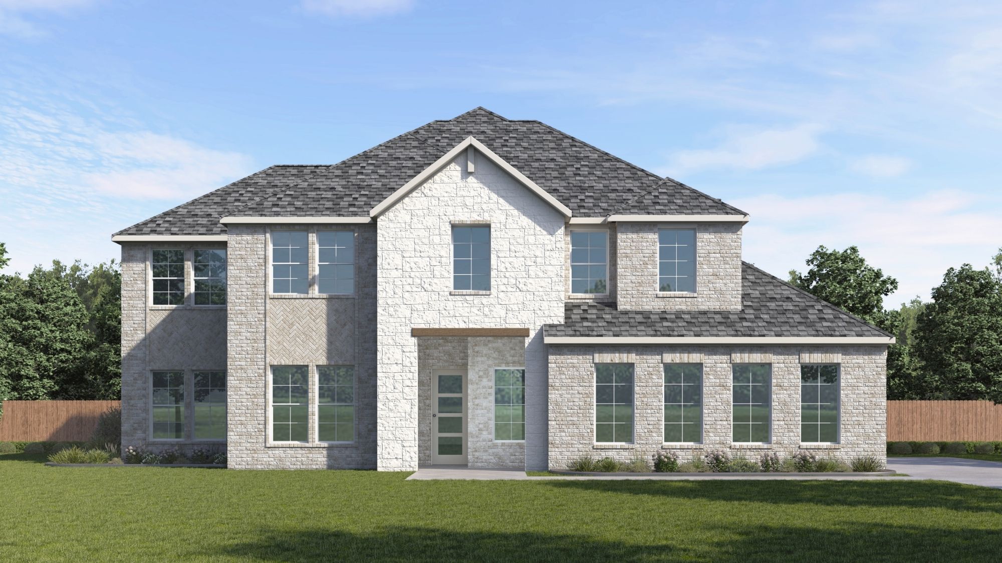 exterior with stone and brick