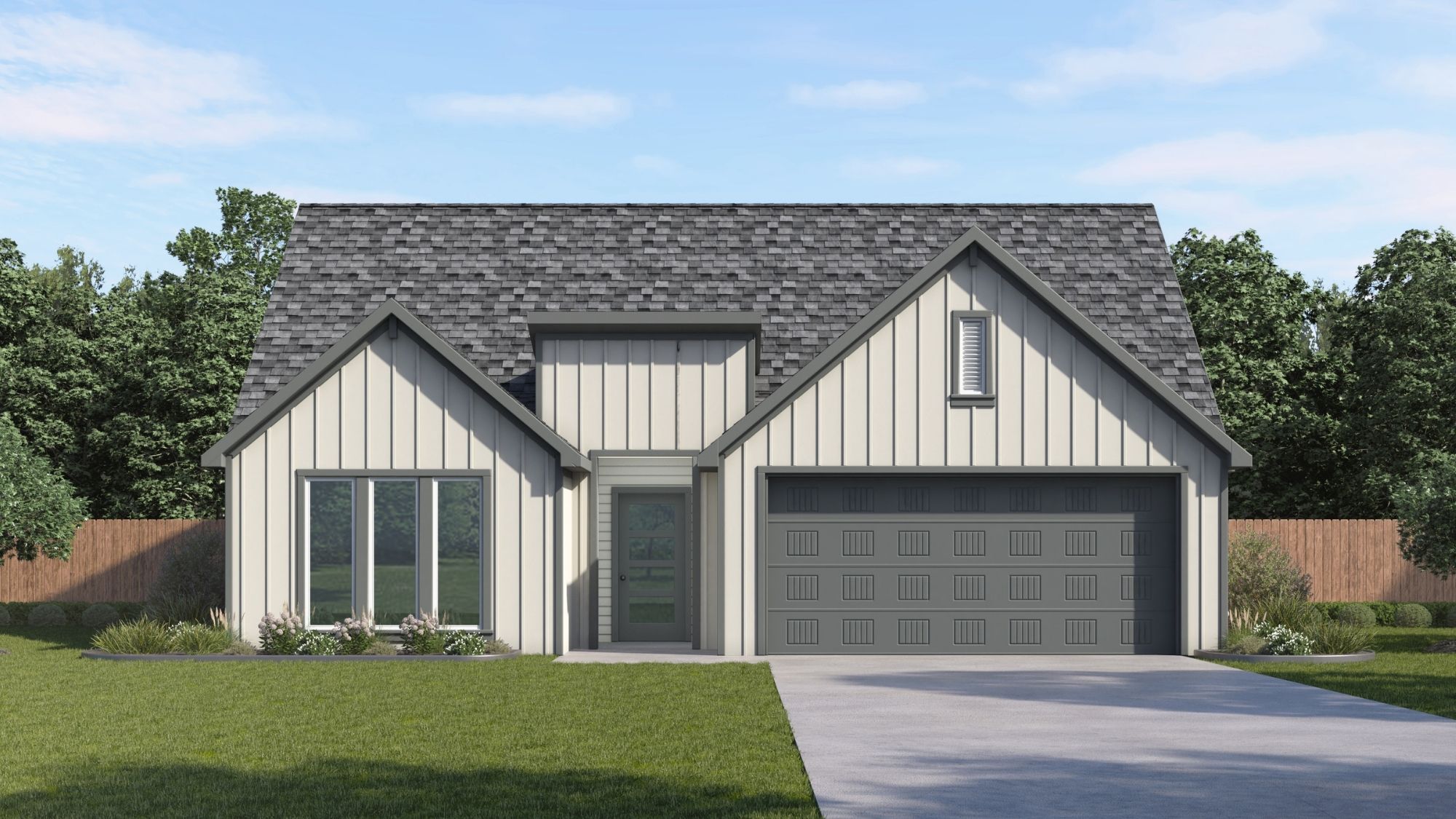 Single story home rendering