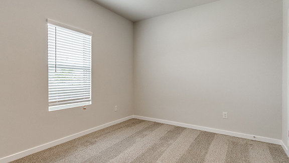 Carpeted empty room with baseboards