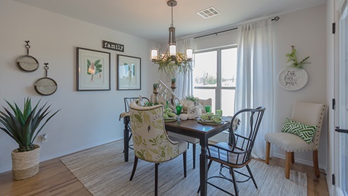 dining area with light and window