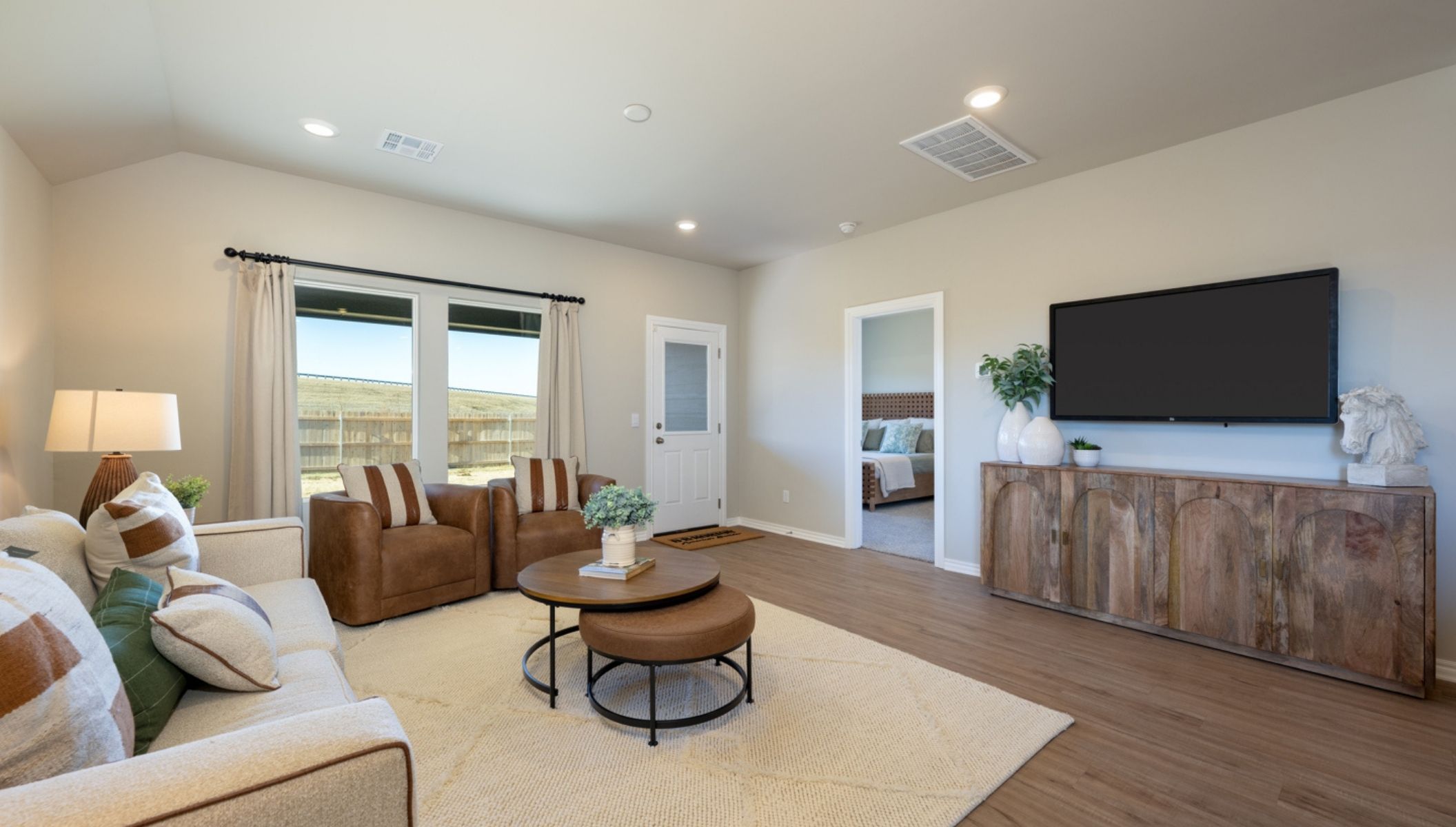 Single story home with a two-car garage