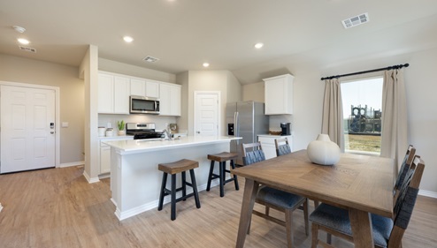 kitchen in open-concept floor plan