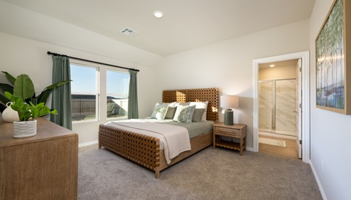 primary bedroom with large windows