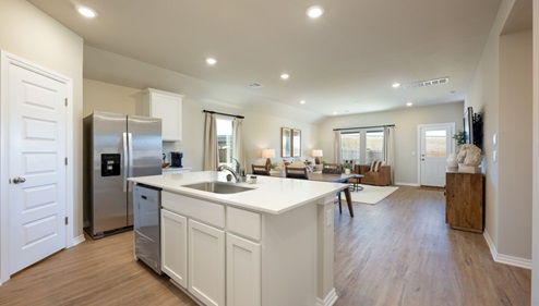 kitchen in open-concept floor plan