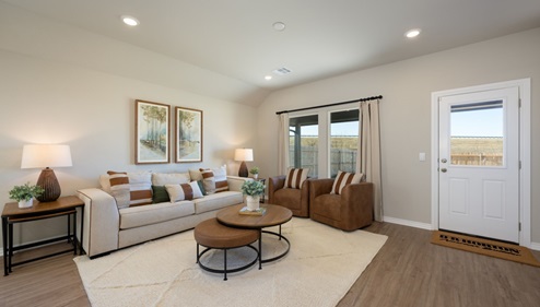 living room with windows