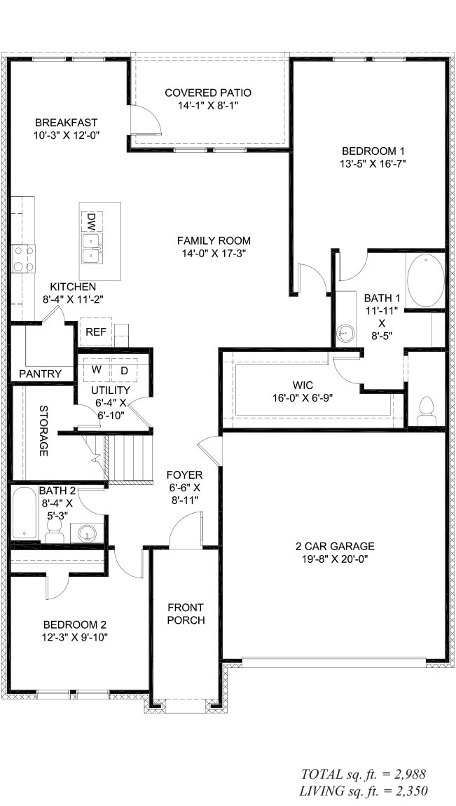 Floor Plan in Verot Park Youngsville, LA D.R. Horton