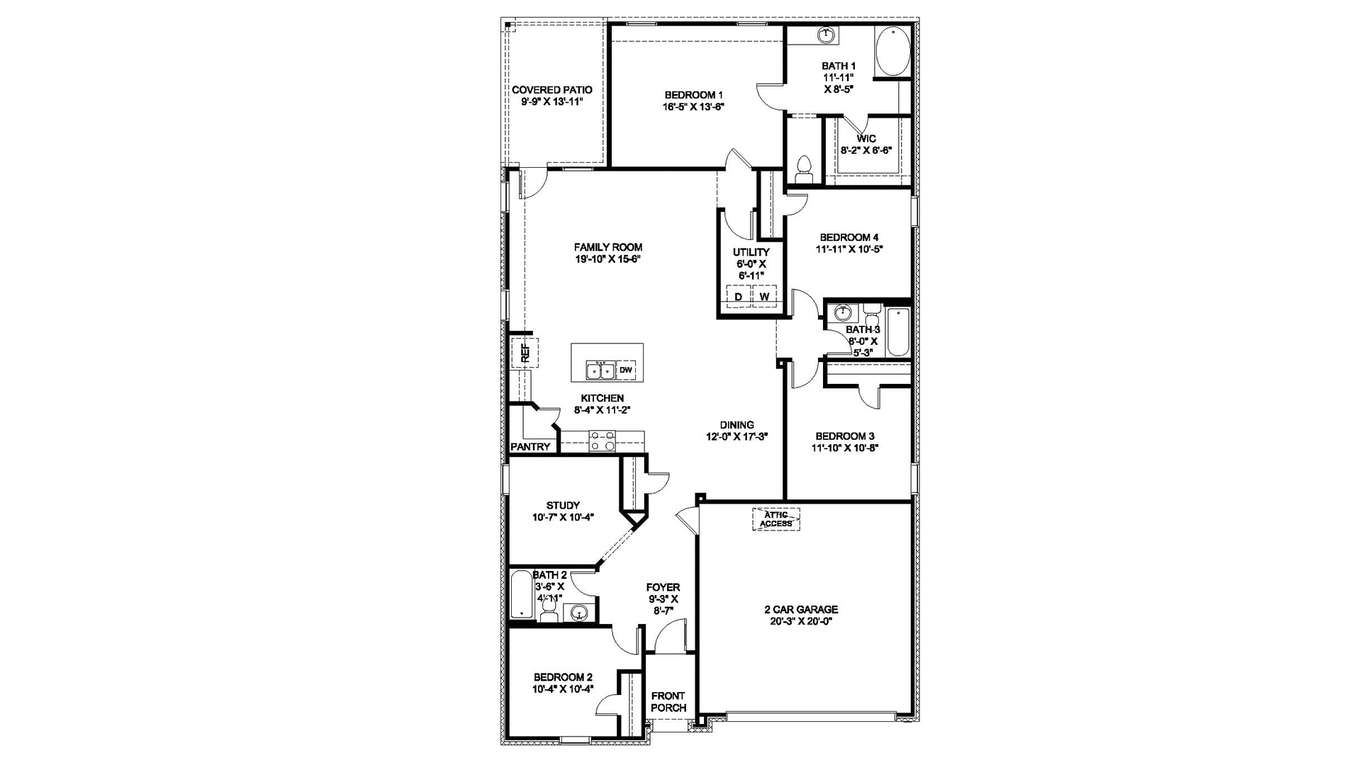 Floor Plan in Picard Farms MAURICE, LA D.R. Horton